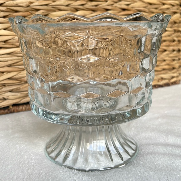 Vintage Fostoria Cubist Footed Compote Dish 6” Round - Picture 3 of 7